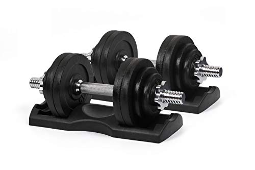 Ringstar Starring 105-200 Lbs adjustable dumbbells (65LBS Black with Trays)
