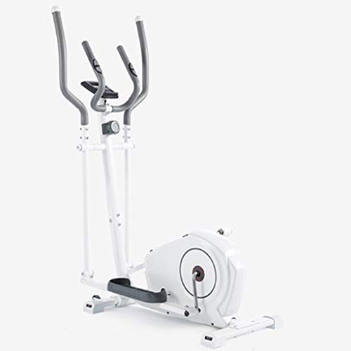 YHM Cross Trainer, Elliptical Trainers with Bidirectional Roller, Easy to Move, Hand Holding Heart Rate Test, Multi-Function Display (Color : White)