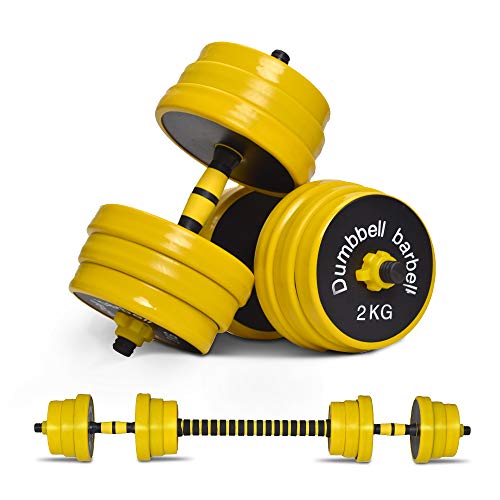 Nice C Dumbbell Set, Weights Adjustable Barbell Pair, Home Weights 2-in-1 set, 22-33-44-55-66-88 Non-Slip, All-purpose, Gym(Barbell 66lb or Dumbbell 33lb set)