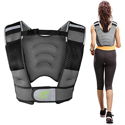 RitFit Weighted Vest 8 10 20 Lbs for Men & Women with Adjustable Straps and Reflective Strips, Body Weight Vest for Strength Training and Muscle Building, Neoprene Fabric