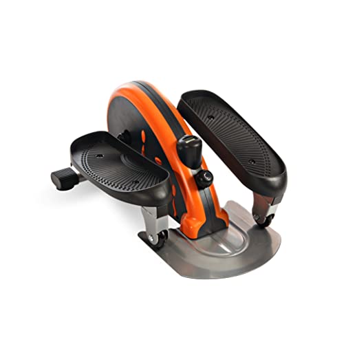 Stamina InMotion E1000 Compact Strider - Seated Ellipticalwith Smart Workout App - Foot Pedal Exerciser for Home Workout - Up to 250 lbs Weight Capacity - Black Orange