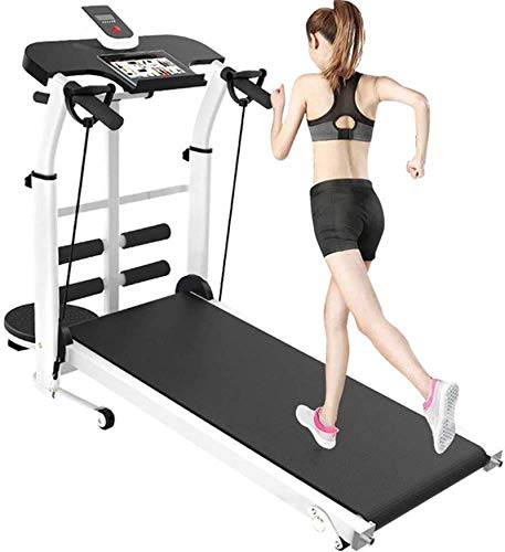 Folding Treadmill,Shock Absorption and Incline Powerful & Quiet Motor, Manual Walking Treadmill with LCD Display, Portability Wheels and 300Kg Max Weight