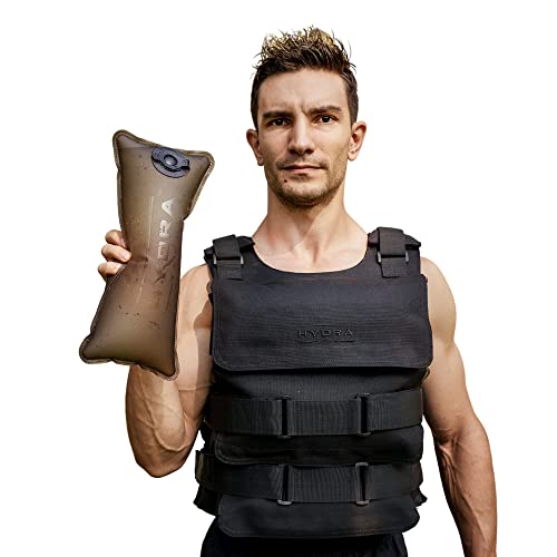 HYDRATECH Adjustable Water Weighted Vest for Men and Women, 3.5-25lbs Workout Vest for Running, Strength Training, Walking, Exercise More(Black, M)