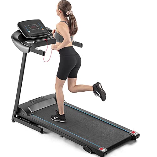 Small Treadmill for Apartment, LGR Compact Treadmill Electric Motorized Treadmill with Audio Speakers, Max. 10 MPH and Incline for Home Gym/Black