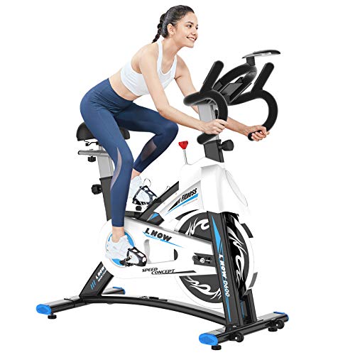 pooboo Exercise Bike Stationary - Indoor Cycling Bike with Comfortable Seat Cushion, iPad Holder & LCD Monitor - Belt Drive Cycle Bikes for Exercise for Home Gym Cardio Workout Training