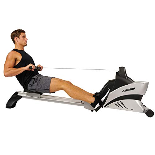 ASUNA 4500 Commercial Folding Rowing Machine Rower with Included Heart Rate Monitor Belt, 300 LB Max Wait, LCD Display and 40 inch Aluminum Slide Rail Inseam