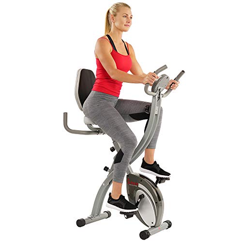 Sunny Health & Fitness Magnetic Foldable Exercise Bike - SF-B2989, grey