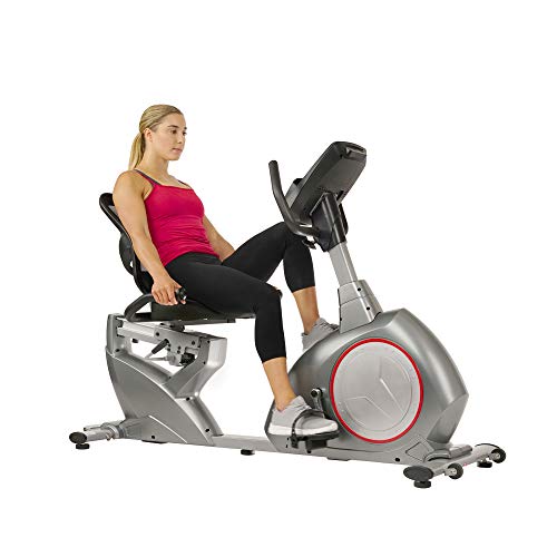 Sunny Health & Fitness Magnetic Recumbent Exercise Bike, Self-Powered Cycling for USB Charging Function with Easy Adjustable Seat and Device Holder | SF-RB4880
