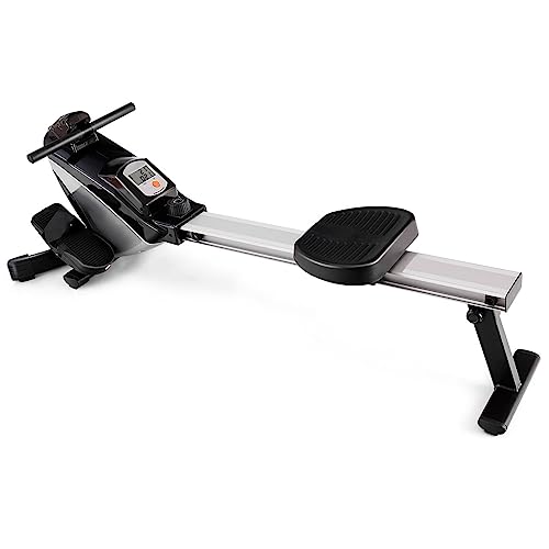 Goplus Folding Rowing Machine,Magnetic Rower with Adjustable Resistance and LCD Display, Exercise Cardio Fitness Equipment for Home Use