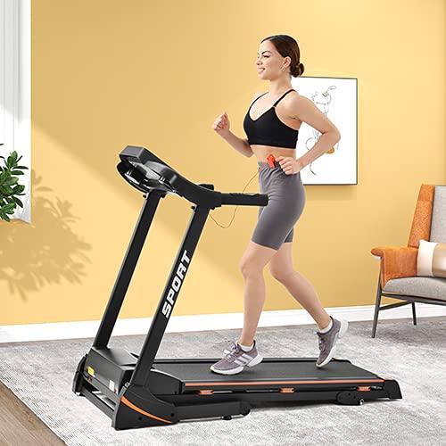 Treadmills for Home 300 Lbs Weight Capacity, Treadmill 300 Lb Capacity, LGR Folding Electric 3.5HP with Incline Medium Motorised LCD Power 14.8KM/H, Running Fitness Machine Gym/Black
