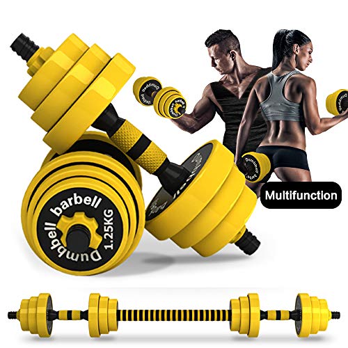 DDFE Adjustable Dumbbell Barbell Lifting Set 40.4lb New Dumbbell Barbell Set for Men,Women,Beginners,Home with Four 4lb. Four 2.8lb.Four 3.3lb.Weights, 2 Dumbbell Bars,1 Barbell Connecting Rod