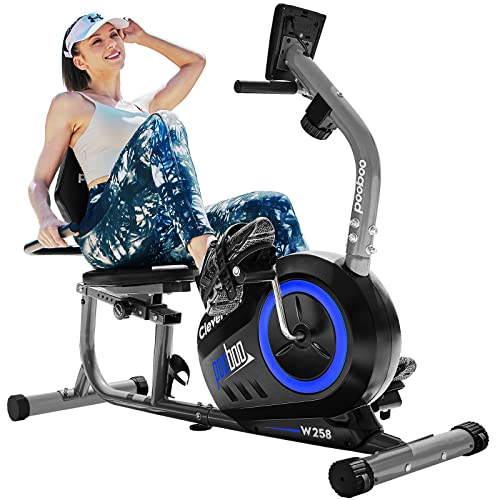 Cycool Recumbent Exercise Bike,Indoor Magnetic Cycling Stationary bike with Monitor,Adjustable Cushion for Adults Seniors Workout